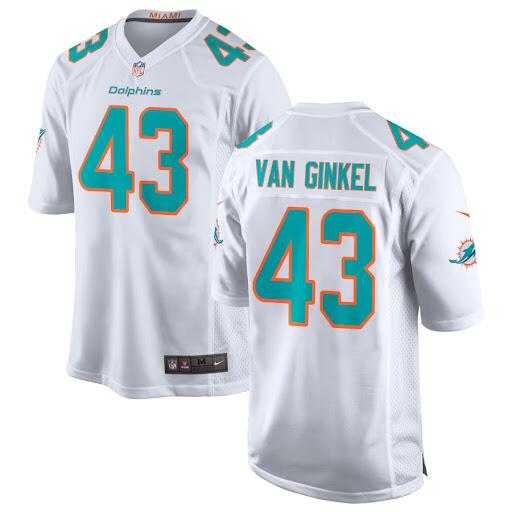 Mens Miami Dolphins #43 Andrew Van Ginkel White Stitched Jersey Dzhi